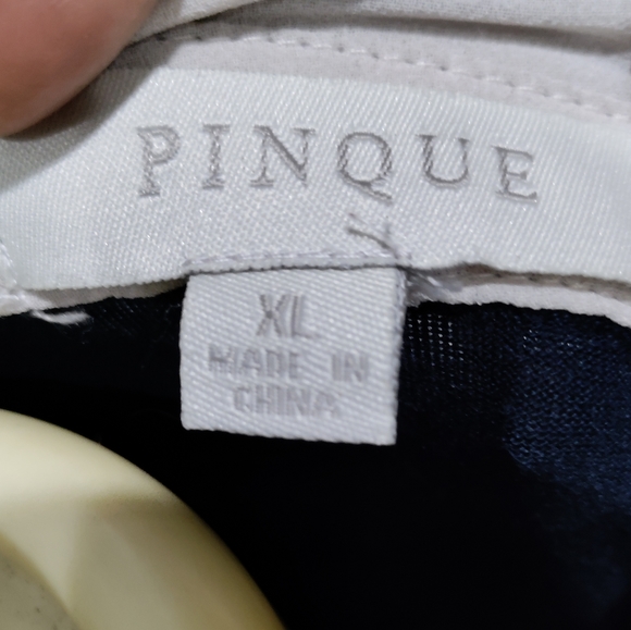 PINQUE women's sleeveless navy and cream button down top size XL - Picture 7 of 7